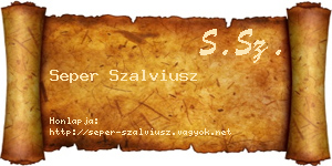Seper Szalviusz névjegykártya